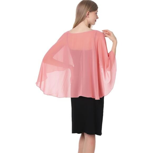 Women's Capelet Shawls and Wraps Coral - Picture 5 of 6